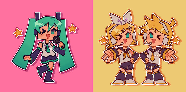 miku n kagamine twins